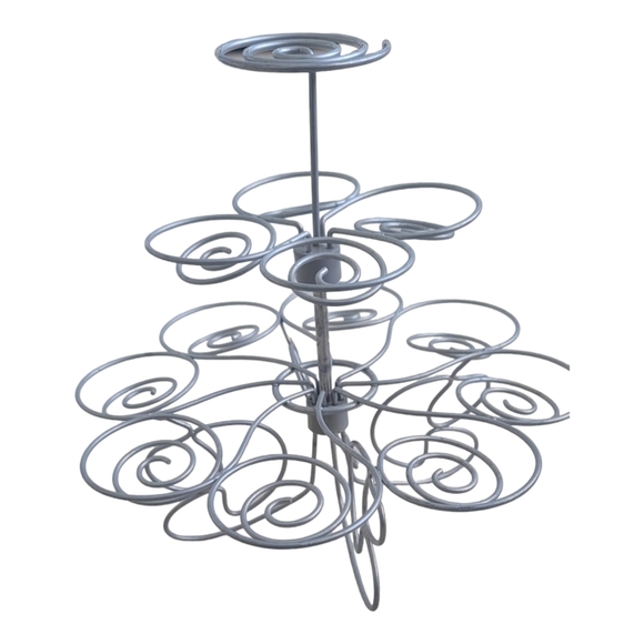 3 Tier Cupcake Stand Metal Wire Holder Dessert Party Holiday Display Holds 13. - Picture 1 of 5